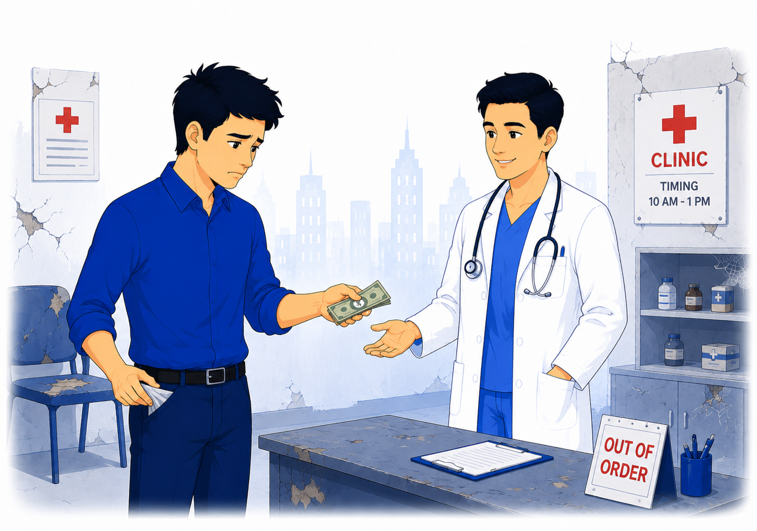 Employees pay cash out of pocket